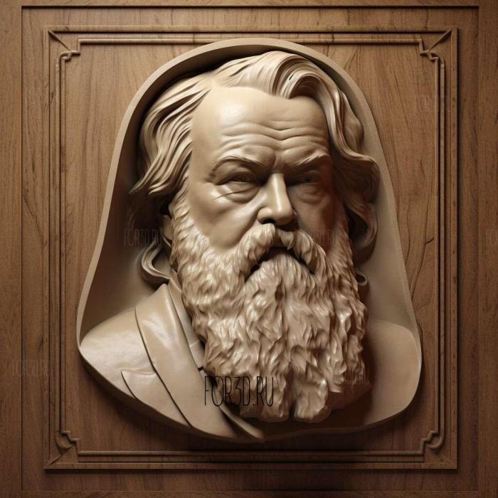 Johannes Brahms 3 stl model for CNC